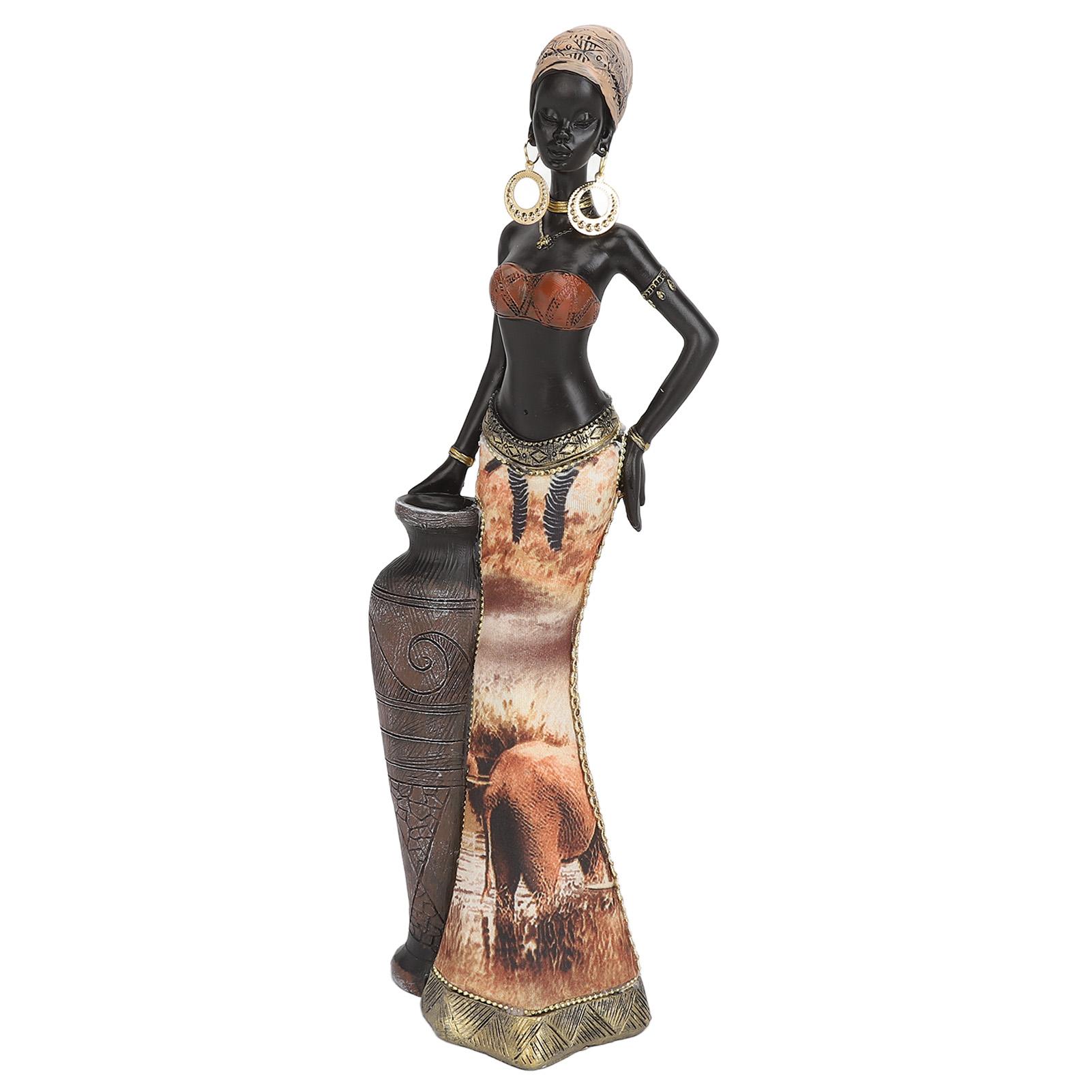 Afrikanische Statue Afrikanische Retro Lebensechte Aussehen Durable Harz Lebendige Farben Afrikanische Skulptur für G04173B von Joom DACH