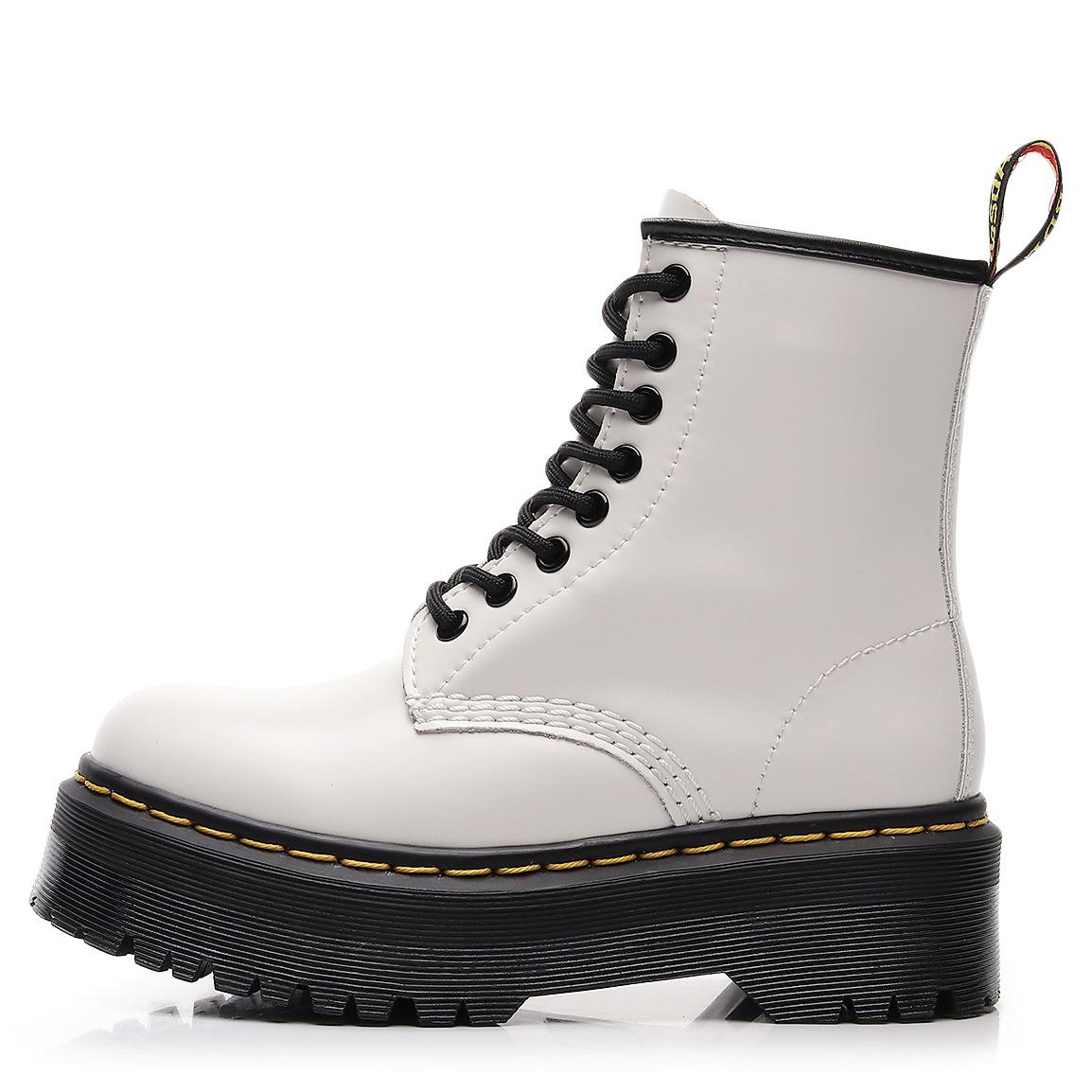 Aibiden 1460 Motorradstiefel: Damen- & Herren Echtleder Schnürstiefel mit runder Zehenpartie, kurze Stiefel, große Größen verfügbar 37 von Joom DACH