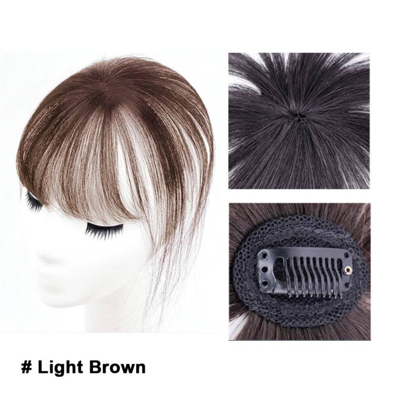 Air Bangs Perückenstück, unsichtbare Hochtemperatur-Seiden-Pony-Patch-Perücke für Mädchen ohne Flecken auf der Oberseite des Kopfes, Haarreparaturperücke hellbraune von Joom DACH