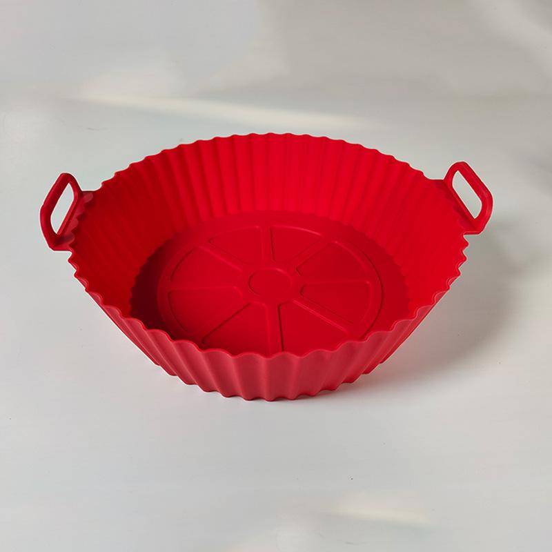 Air Fryer Verdickte Lebensmittelqualität Silikonmatte Silikon Klappbackmatte Haushalts Air Fryer Backform round  24*19*6CM 110g rot von Joom DACH
