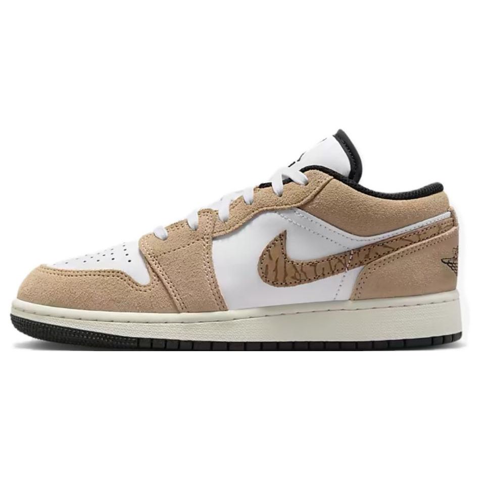 Air Jordan 1 Low SE GS Brown Elephant Kinder-Sneakers Hanf Metallic-Gold Weiß DZ5368-201 38.5 von Joom DACH