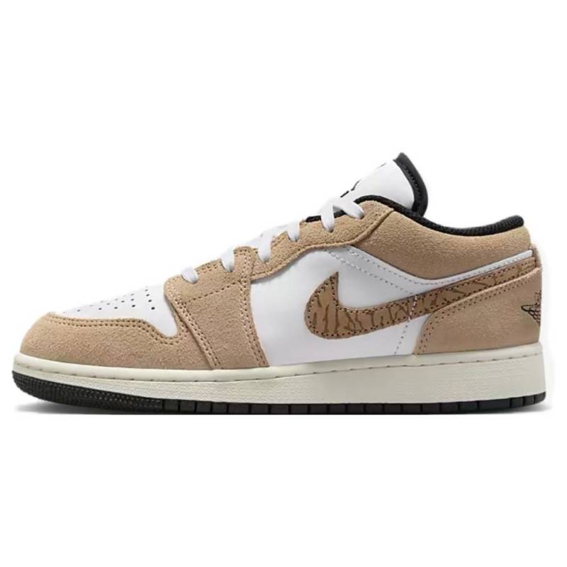 Air Jordan 1 Low SE GS Brown Elephant Kinder-Sneakers Hanf Metallic-Gold Weiß DZ5368-201 38.5 von Joom DACH