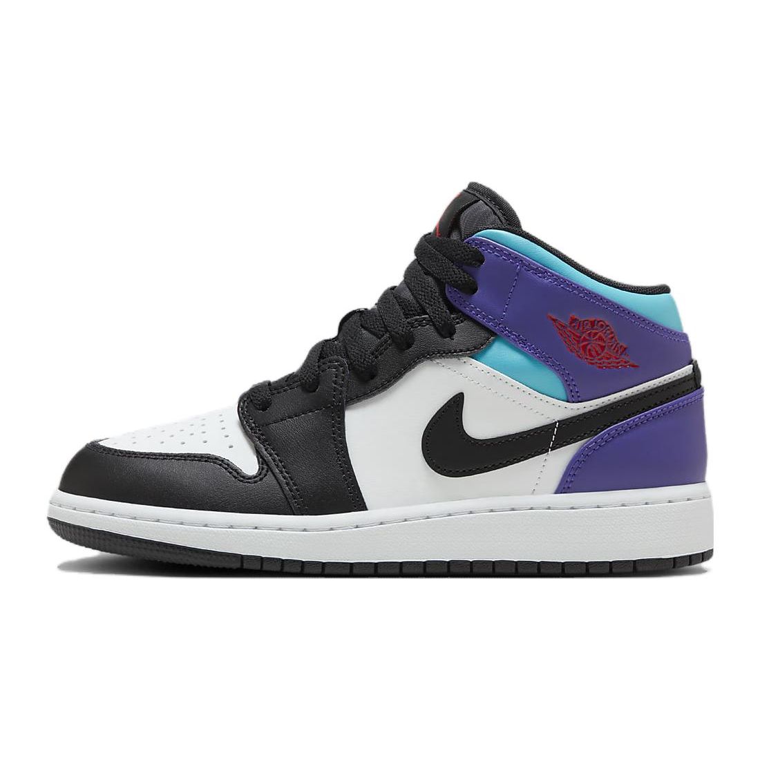 Air Jordan 1 Mid GS Aqua Kinder-Sneakers Weiß Court-Purple Tropical-Twist DQ8423-154 38 von Joom DACH