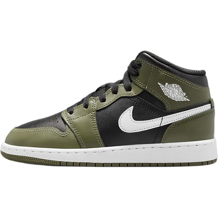Air Jordan 1 Mid GS Medium Olive Kinder Sneaker Grün Schwarz Weiß DQ8423-092 40 von Joom DACH