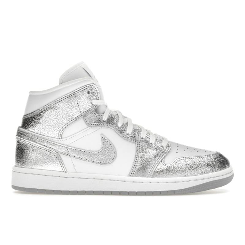 Air Jordan 1 Mid SE Metallic Silber Damen Sneakers Weiß Wolf-Grau FN5031-100 38 von Joom DACH