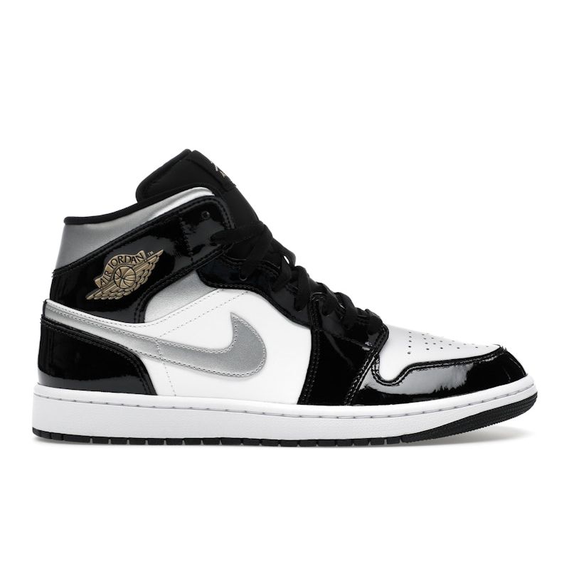 Air Jordan 1 Mid SE Schwarz Weiß Metallic-Silber Herren Sneaker Metallic-Gold HV0789-010 47.5 von Joom DACH