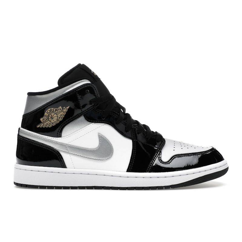 Air Jordan 1 Mid SE Schwarz Weiß Metallic-Silber Herren Sneaker Metallic-Gold HV0789-010 47.5 von Joom DACH