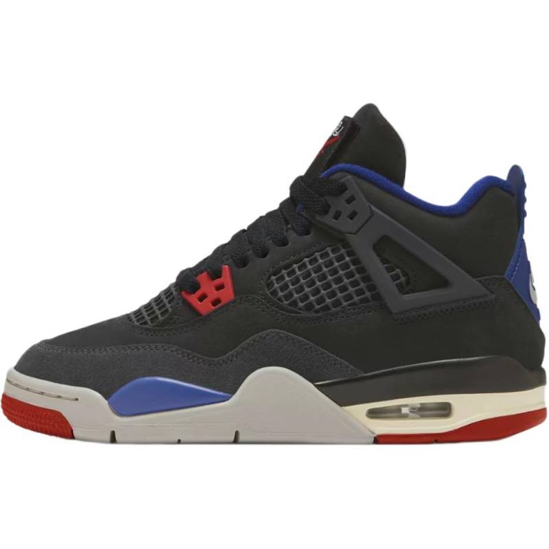 Air Jordan 4 Retro GS Rare Air Kinder-Sneakers Schwarz Fire-Red Deep-Royal-Blue IB4171-003 36 von Joom DACH