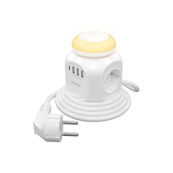 Aisens Mehrfachsteckdose mit 4 Steckdosen Nachtlicht 1,8m Weiß von Joom DACH