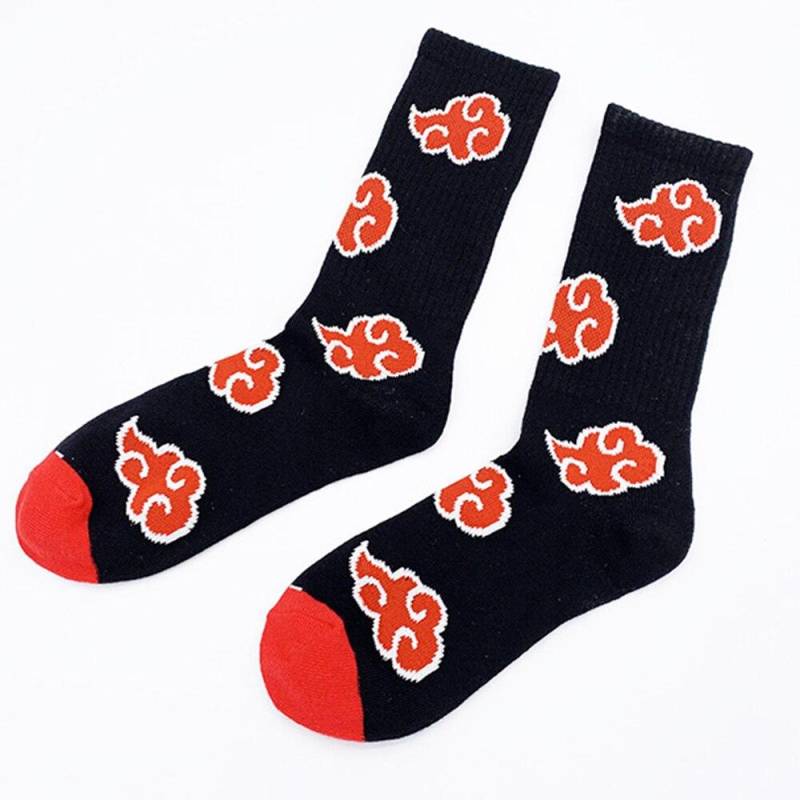 Akatsuki Red Cloud Socken Sasuke Itachi Baumwollsocken Halloween Japanische Anime Cosplay Für Erwachsene Kinder Ninja Kostüm Requisiten One Size rot von Joom DACH