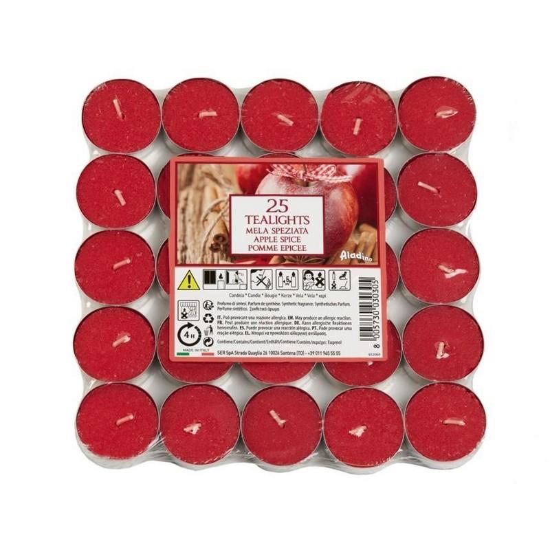 Aladino Apfel-Zimt-Teelichter (Packung mit 25) One Size rot von Joom DACH