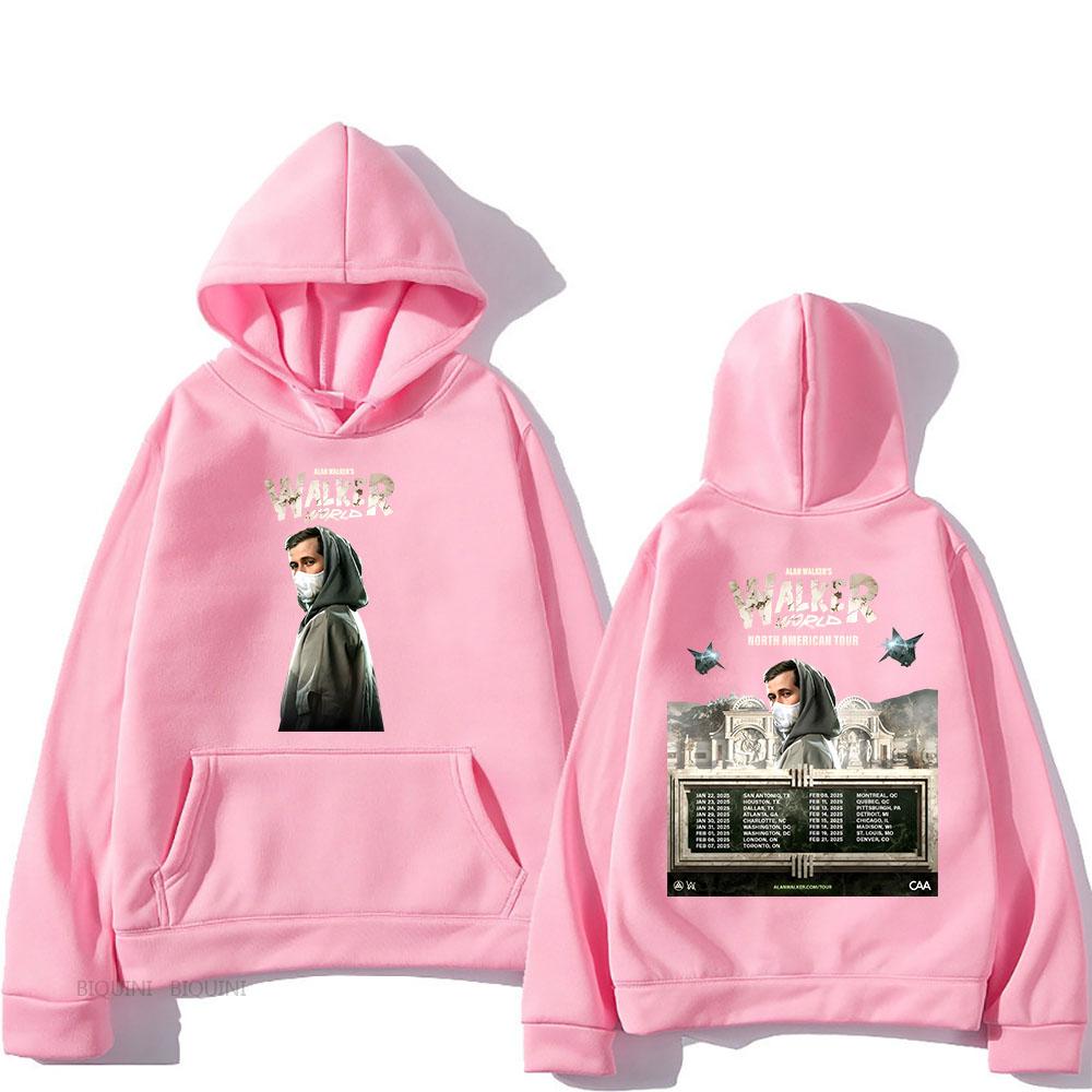 Alan-Walker World North American Tour 2025 Hoodies für Männer/Frauen Fleece Bequeme Unisex Streetwear Hip Hop Tops S rosa von Joom DACH