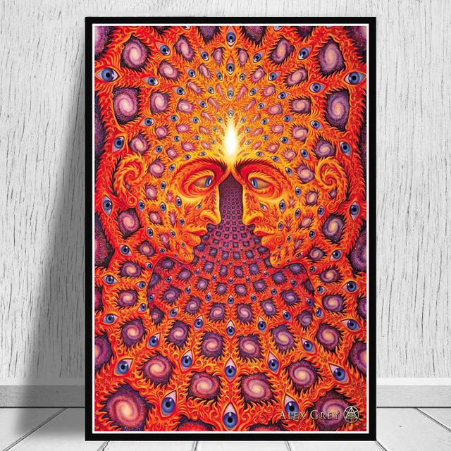 Alex Gray Psychedelic Trippy Tree Life Bilder, Wandkunst, Leinwanddruck, Gemälde, Schlafzimmer, abstraktes Poster, moderne Heimdekoration 30X40cm Unframed von Joom DACH