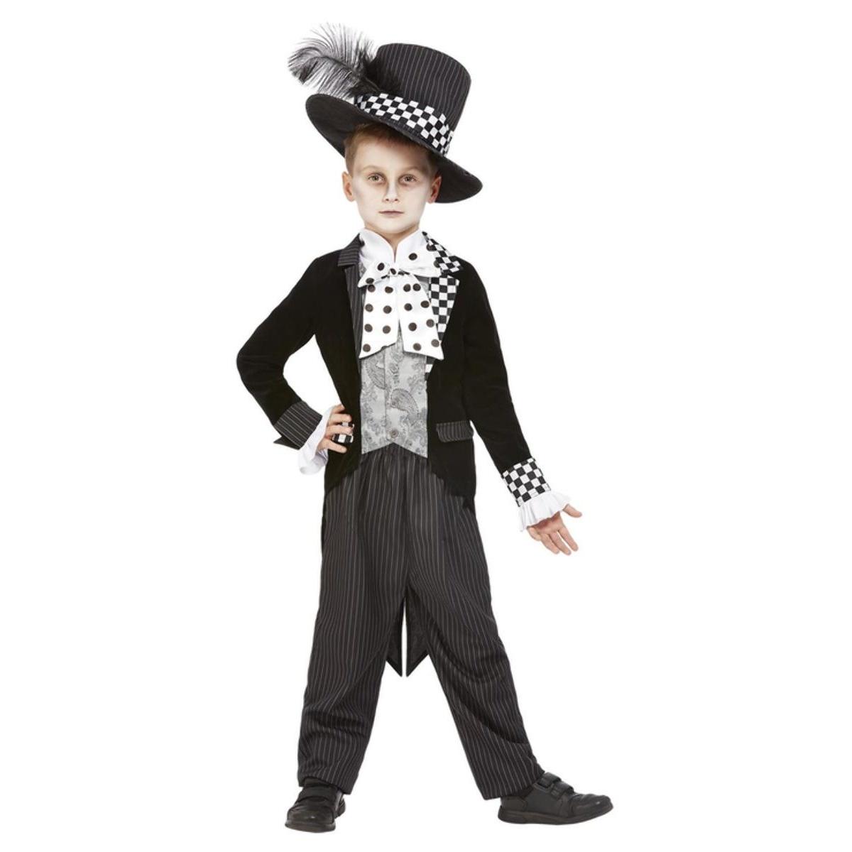 Alice In Wonderland Verrückter Hutmacher Kostümset für Kinder 4-6 Years schwarz/weiß von Joom DACH