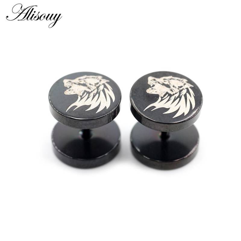 Alisouy 2 Stück Mond Blume Kreuz Stern Löwe Edelstahl Unisex Männer Frauen Langhantel Ohrstecker Ohrring Tragus Helix Piercing Schmuck von Joom DACH
