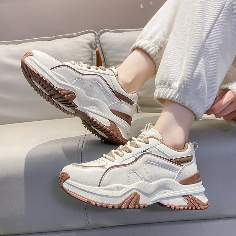 All-Match-Alte Schuhe Damen Frühling Neue Atmungsaktive Student Casual Schuhe Ins Tide Dickbesohlte Erhöhte Turnschuhe 40 von Joom DACH