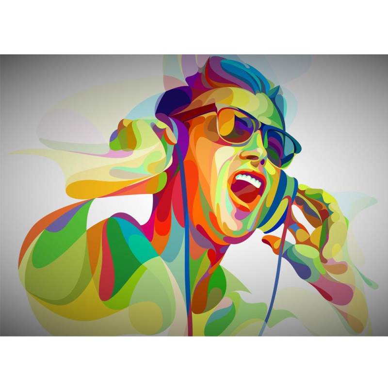 Alle Diamanten, 5D-Diamant-Gemälde zum Selbermachen, „bemalter Musikjunge“, Diamant-Stickerei, Geschenk, Kreuz-Stickerei, Mosaik-Leben Full Round (20X30CM) von Joom DACH