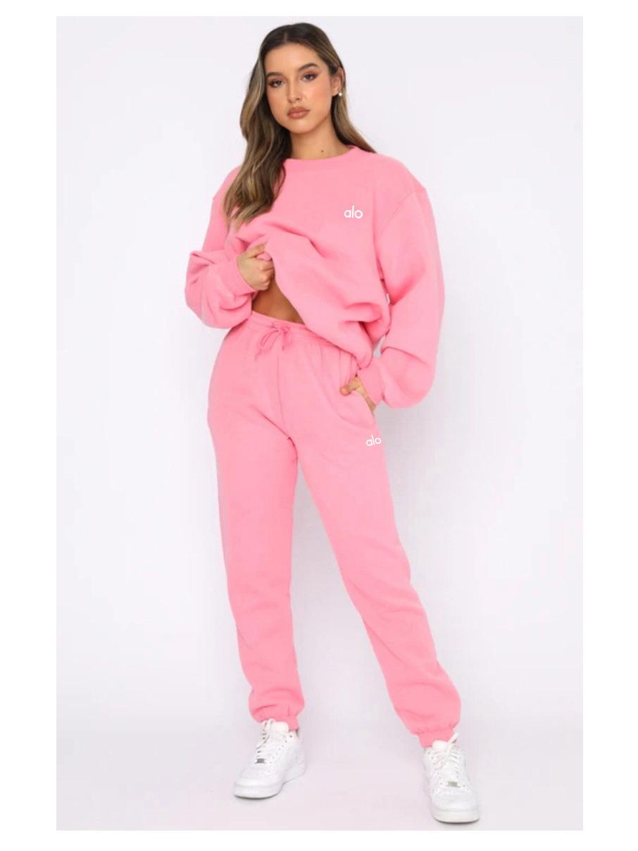 Alo 3D Silikondruck Rundhals-Pullover und Lange Hose - Damen Herbst/Winter Freizeitmode S von Joom DACH