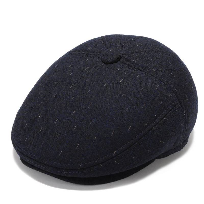 Alte Mann Hut Winter Warme Baskenmütze Vorwärts Hut Männer Mittleren Alters Herbst Winter Opa Papa Hut Newsboy Caps für Männer schirmmütze 56CM blau von Joom DACH