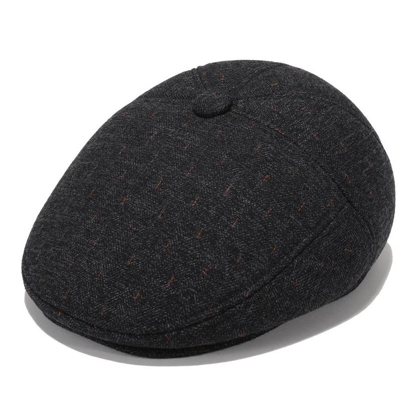 Alte Mann Hut Winter Warme Baskenmütze Vorwärts Hut Männer Mittleren Alters Herbst Winter Opa Papa Hut Newsboy Caps für Männer schirmmütze 60CM grau von Joom DACH