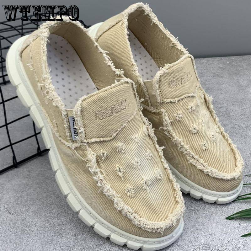 Alte Peking-Stoffschuhe Herren-Segeltuchschuhe Kleine Gänseblümchen Herrenschuhe Slip-on Freizeitschuhe Atmungsaktive Bettlerschuhe 40 khaki von Joom DACH