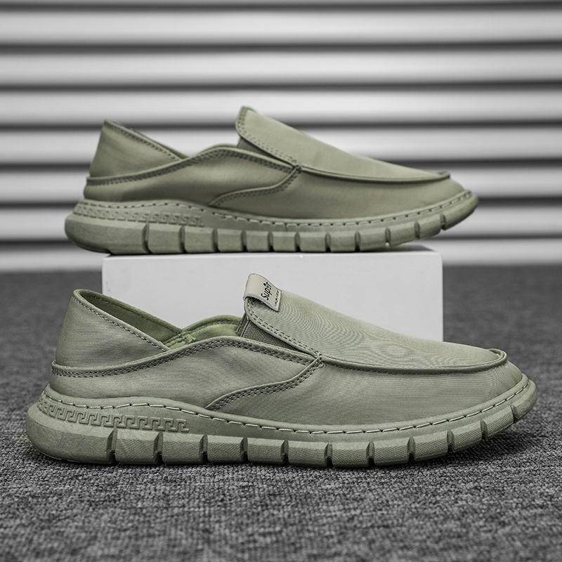 Alte Pekinger Stoffschuhe Herren Sommer Atmungsaktives Eisseiden-Gewebe Freizeitschuhe Schnelltrocknende Stoffschuhe Herbst Slipper Arbeitsschuhe 44 armee grüne von Joom DACH