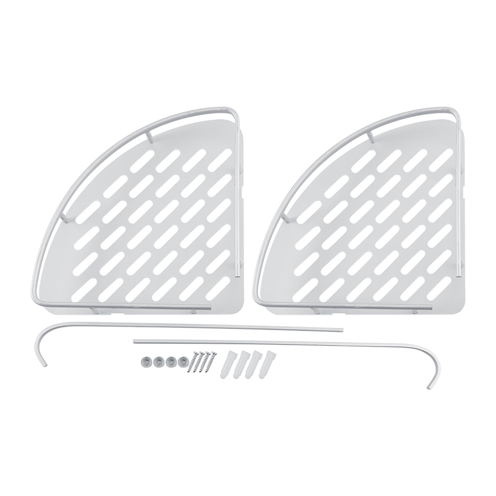 Aluminium Doppelschichtige Duschablage Regal Badezimmer Eckregal Aufbewahrung Handtuchhalter Black von Joom DACH