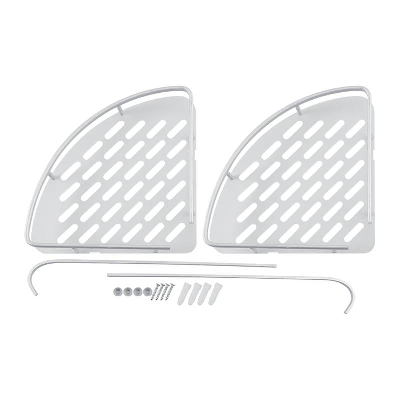 Aluminium Doppelschichtige Duschablage Regal Badezimmer Eckregal Aufbewahrung Handtuchhalter Black von Joom DACH