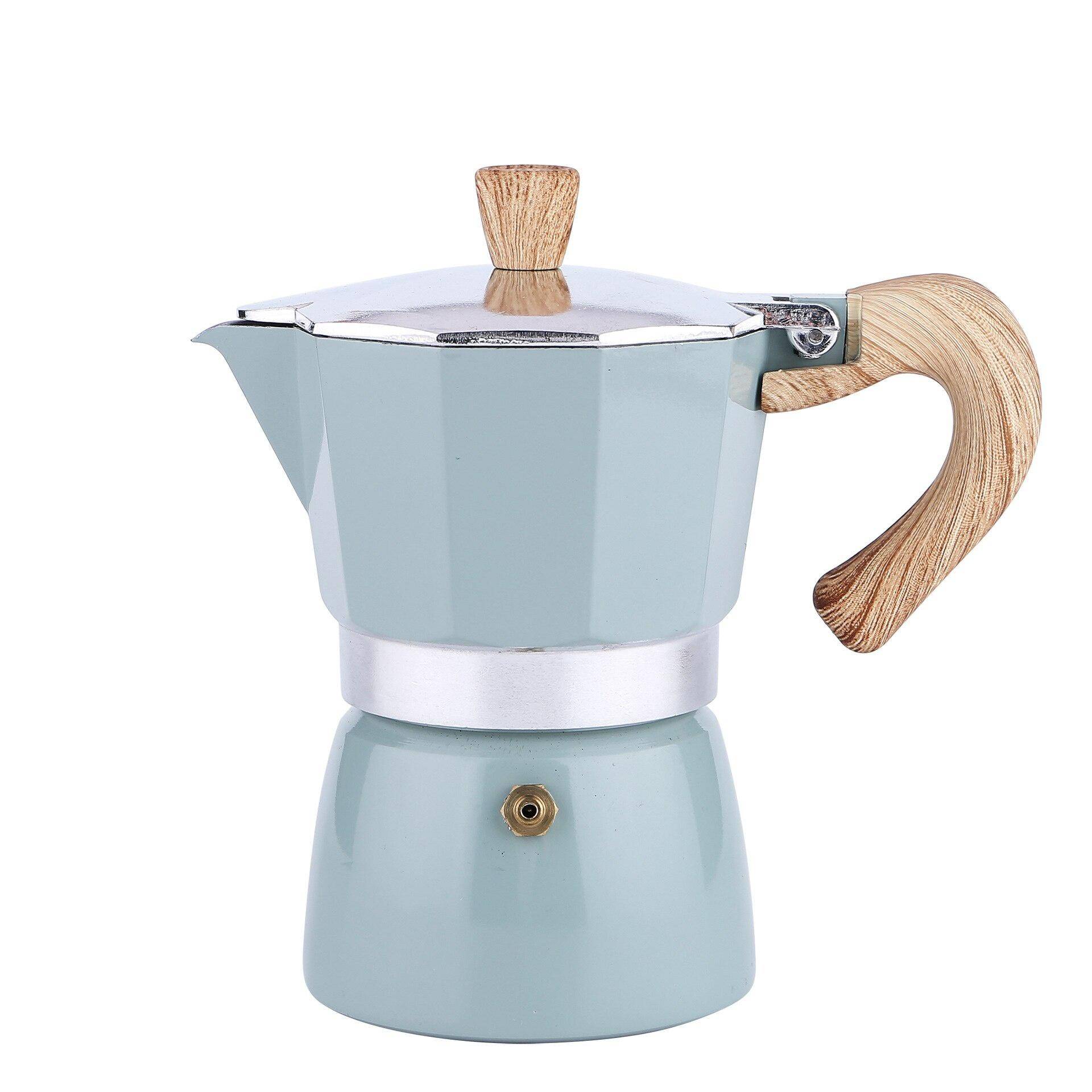 Aluminium Italienische Espressomaschine Perkolator Herd Topf 150/300 ML Küchengeräte Herd Kaffeemaschine 150ml see-blaue von Joom DACH