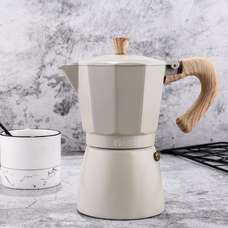 Aluminium Italienische Espressomaschine Perkolator Herd Topf 150/300 ML Küchengeräte Herd Kaffeemaschine 300ml beige von Joom DACH