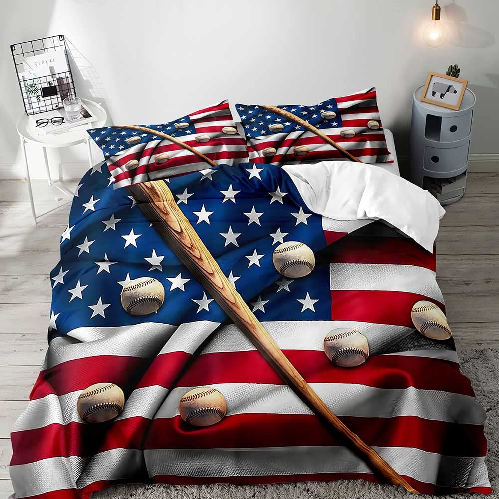 American Football Bettbezug-Set, Sport Bettwäsche-Set, Marineblaues Bettdeckenbezug-Set, Inspirierende Geschenke für Männer, Freund, Ehemann EU single(135x200cm) von Joom DACH