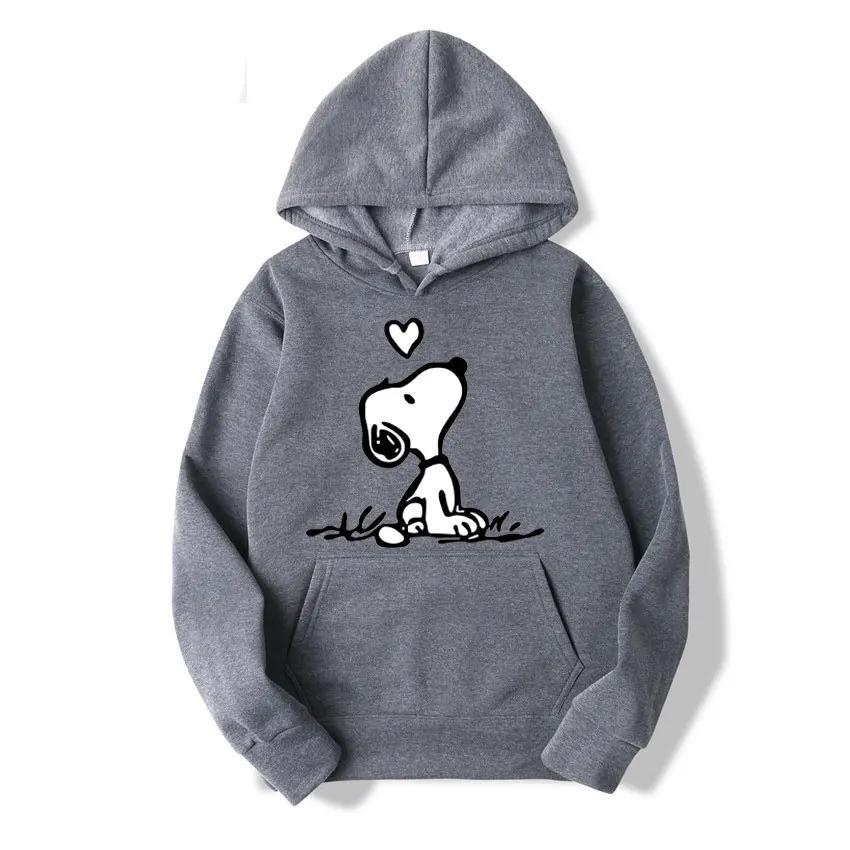 Amerikanische Cartoon Comics Snoopy Hoodie Damen Herren Pullover Tops Frühling Herbst Herren 2024 Neu Lässiges Paar Sweatshirt Kleidung L von Joom DACH