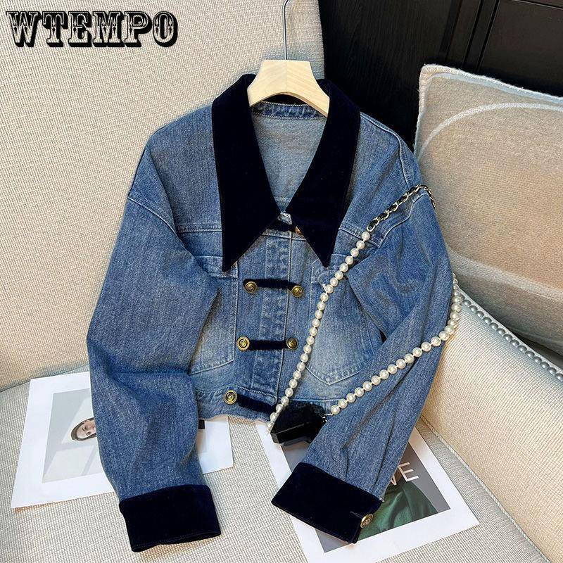 Amerikanische Casual Denim Jacke frauen Herbst Promi Ausländischen Temperament Kleine Kind Hundert mit Tops XXL von Joom DACH