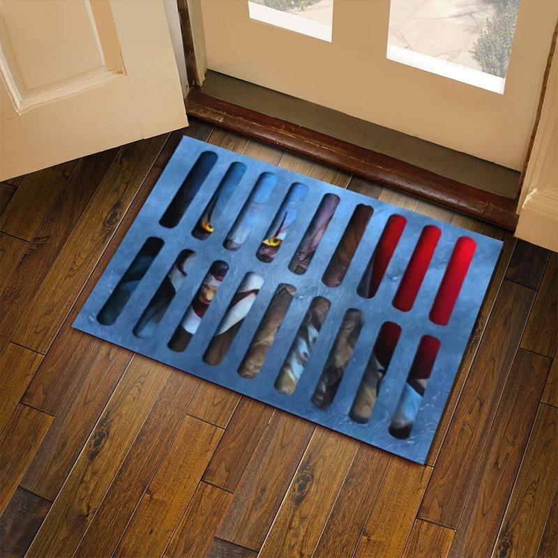 Amerikanischer Clown Kristall Samt Fußmatte Badezimmer Saugfähig Rutschfest Fußmatte Duschraum Trockenmatte Veranda Schmutzabweisende Türmatte 50*80cm von Joom DACH