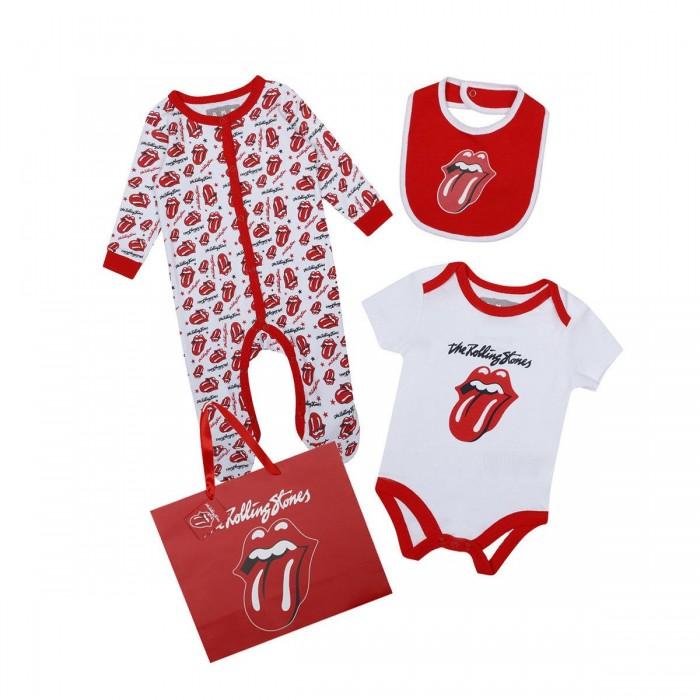 Amplified Baby The Rolling Stones Strampler-Set (Packung mit 3) 0-3 Months weiß/rot von Joom DACH