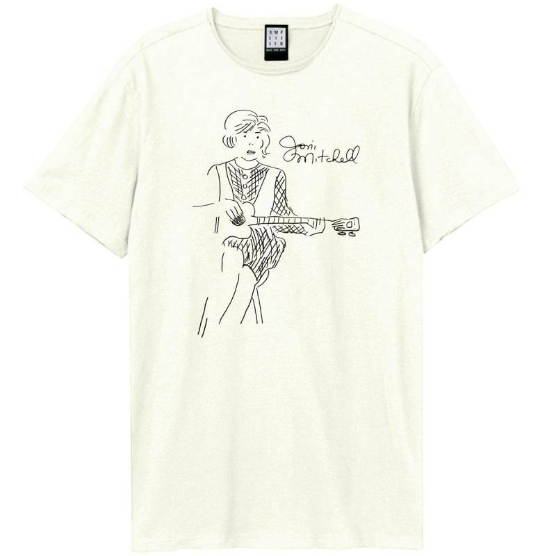 Amplified Unisex-Erwachsene Sketch Mug Joni Mitchell T-Shirt XS weiß von Joom DACH