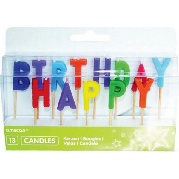 Amscan Happy Birthday Pick-Kerzen (Packung mit 13) One Size schwarz von Joom DACH
