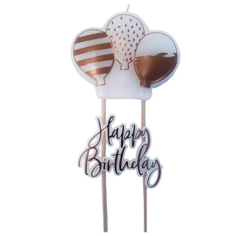 Amscan Luftballons „Happy Birthday“, Kerze auswählen One Size rose gold von Joom DACH