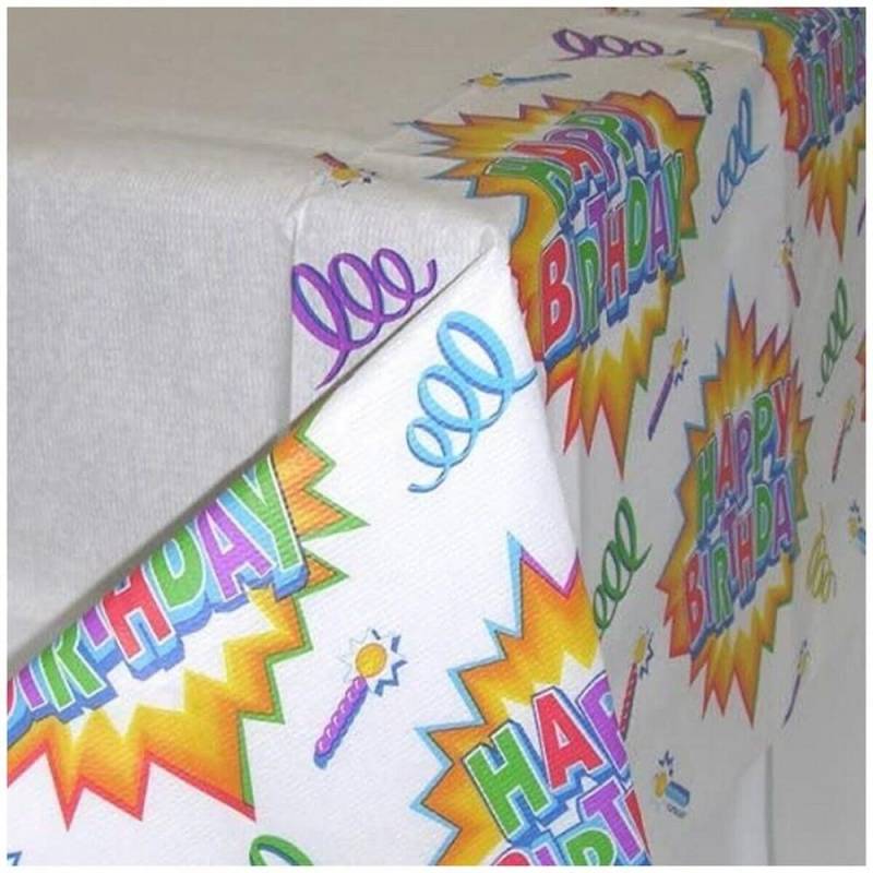 Amscan Paper Explosion Happy Birthday Party-Tischdecke One Size schwarz von Joom DACH