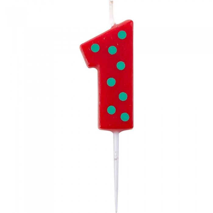 Amscan Polka Dot Kerzen zum 1. Geburtstag One Size grün/rot von Joom DACH