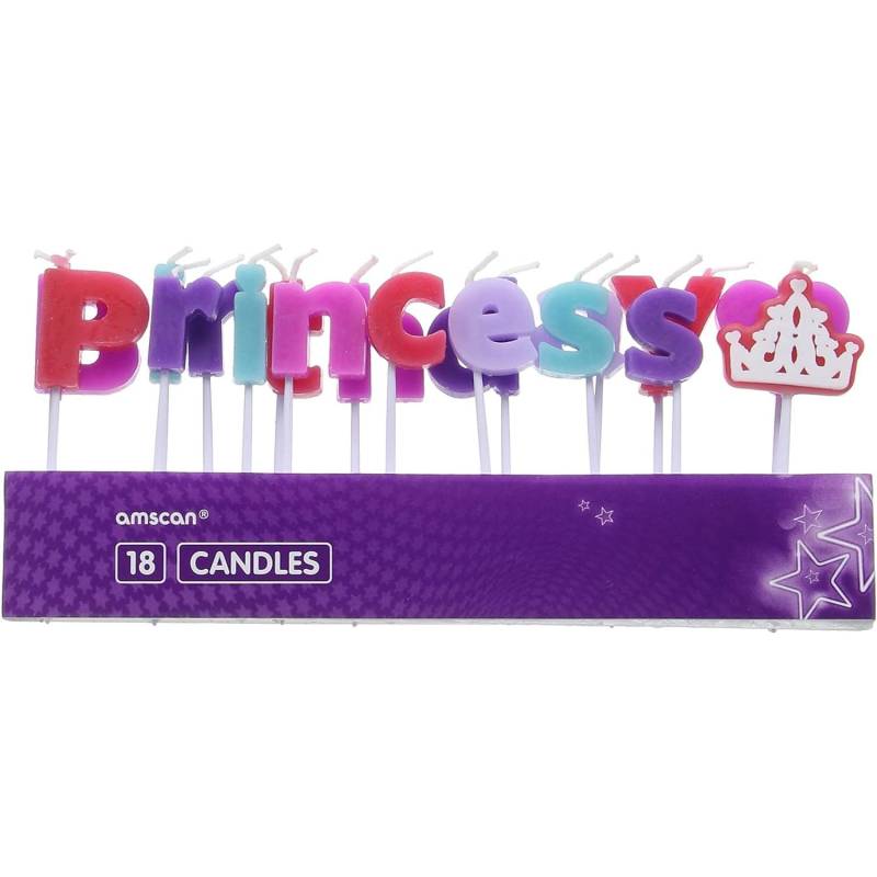 Amscan Prinzessin Pick Kerzen (Packung mit 18) One Size schwarz von Joom DACH
