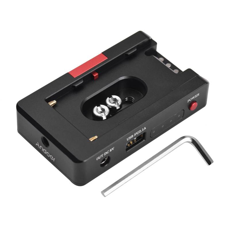 Andoer NP-F Batterieladegerät Metall-Akku-Adapterplatte mit USB-Ladeanschluss DC12V DC8V DC schwarz von Joom DACH