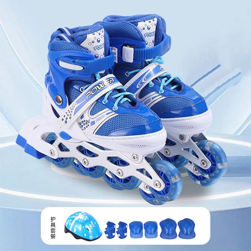 Anfänger Kinder Jungen Mädchen Verstellbare Rollschuhe PVC Einreihige Erwachsene Riemenscheibe Gerade Reihe Rollschuhe L size 39-42 von Joom DACH