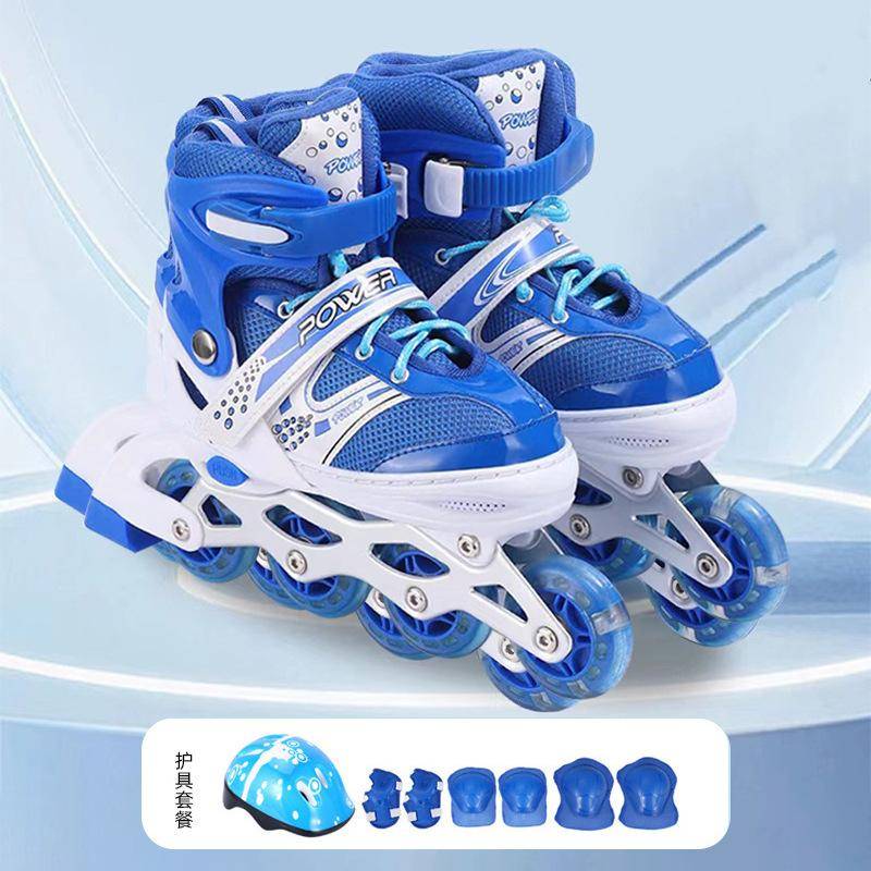 Anfänger Kinder Jungen Mädchen Verstellbare Rollschuhe PVC Einreihige Erwachsene Riemenscheibe Gerade Reihe Rollschuhe L size 39-42 von Joom DACH