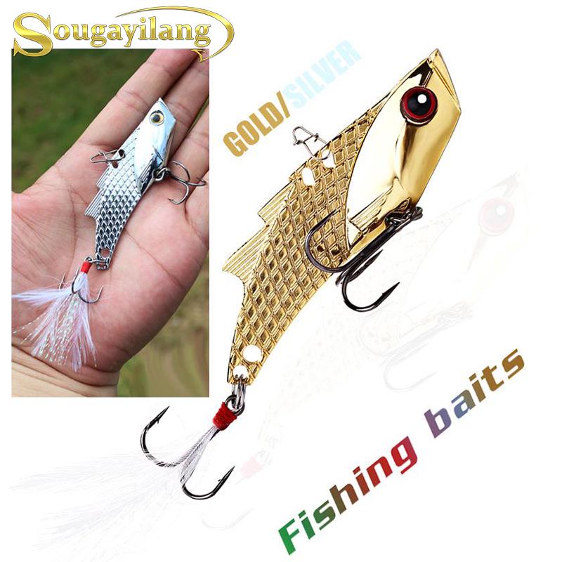 Angelköder 10 g oder 20 g Metall VIB Spinner Blade Löffel Köder Drillinge Bass Zander Forellenangeln 20g gold von Joom DACH