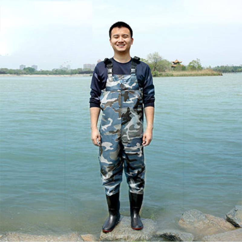 Angeln Wathosen Wathosen Kleidung Tragbare Brust Overalls männer Wasserdichte Kleidung Atmungsaktive Strumpf Fuß 46 camouflage von Joom DACH