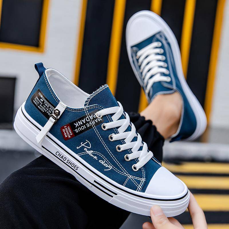 Angesagte Low-Top-Canvas-Schuhe für Herren, lässig, coole Mode, Street-Style-Schuhe, Hip-Hop-Sneakers für Teenager 44 blau von Joom DACH
