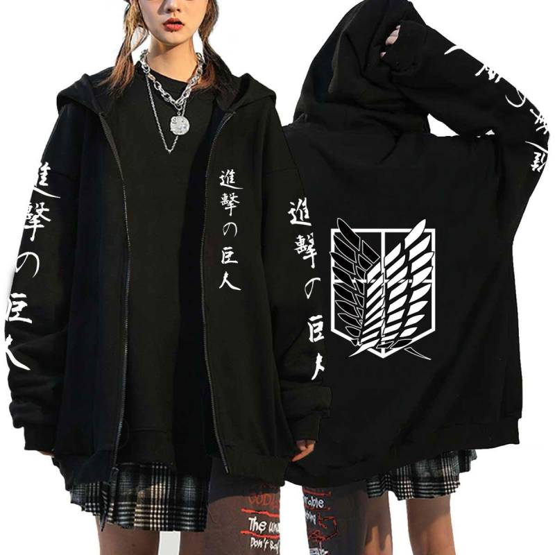 Angriff auf Titan Hoodie Zipper Sweatshirts Anime Levi Ackerman Shingeki No Kyojin Hoodie Männer Sportswear Cosplay Kleidung Frauen S von Joom DACH