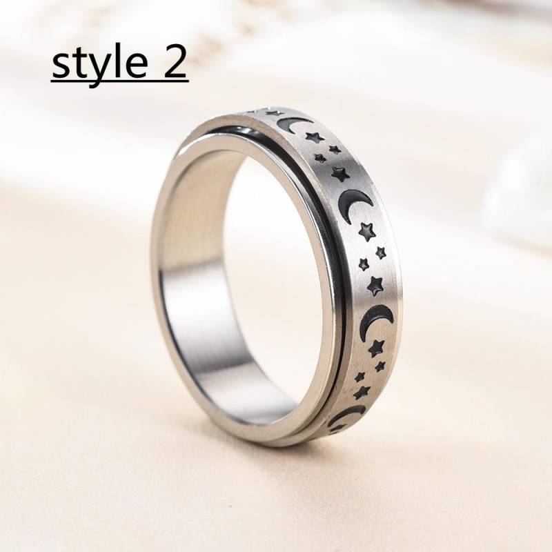 Angstring Figet Spinner Ringe für Frauen & Männer Edelstahl frei drehbar Anti Stress Zubehör Schmuck Geschenke 6 von Joom DACH