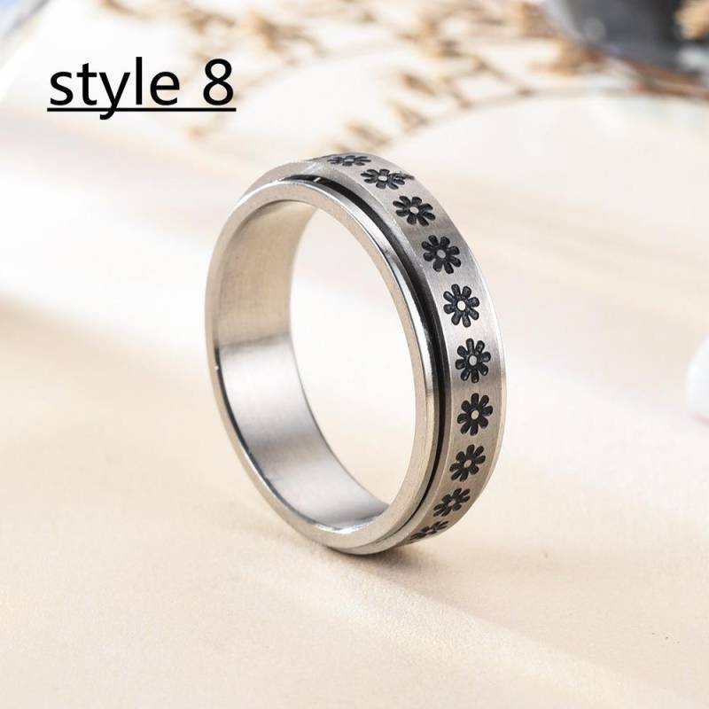Angstring Figet Spinner Ringe für Frauen & Männer Edelstahl frei drehbar Anti Stress Zubehör Schmuck Geschenke 6 von Joom DACH